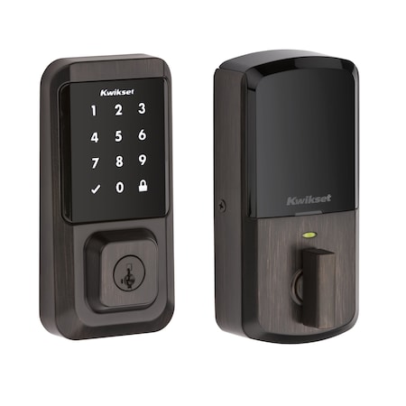 Kwikset Halo Wi-Fi Enabled Smart Lock Deadbolt with Touchscreen and SmartKey Backup Venetian Bronze Finish 939WIFITSCR-11PS